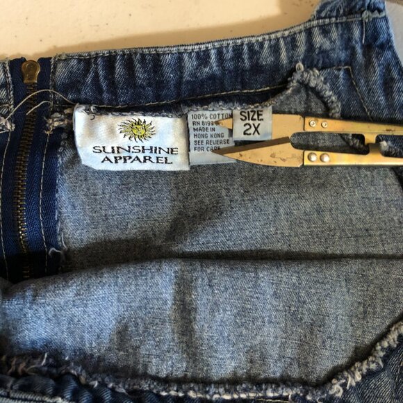 Sunshine Apparel Denim Sleeveless Romper Dress, Size 2X - Picture 7 of 10